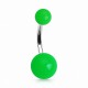 Piercing nombril UV 73 - Boules néons vert-pomme