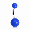 Piercing nombril UV 73 - Boules néons bleues