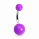 Piercing nombril UV 73 - Boules néons lilas
