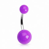 Piercing nombril UV 73 - Boules néons lilas