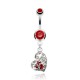 Piercing nombril cœur multiple cœurs avec cristal rouge (59)