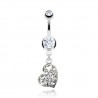 Piercing nombril cœur 59 - Multiples cœurs avec cristal transparent