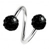 Piercing spirale 05 - Boules style férido noir