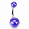 Piercing nombril UV boules luisantes bleu (65)