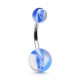 Piercing nombril UV 66 - Vagues blanches et bleues