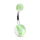 Piercing nombril UV 66 - Vagues vertes et blanches