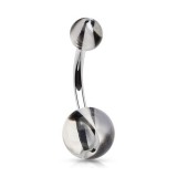 Piercing nombril UV 66 - Vagues blanches et noires