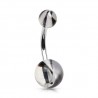 Piercing nombril UV 66 - Vagues blanches et noires