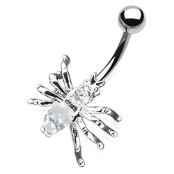 Piercing nombril petite araignée transparente (86)