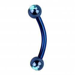 Banane 37 - Plaqué-titane bleu double cristal bleu-clair