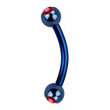 Banane 37 - Plaqué-titane bleu double cristal rouge
