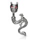 Piercing nombril dragon haut et bas avec des yeux en cristal rouge