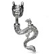 Piercing nombril dragon haut et bas avec des yeux en cristal noir