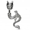 Piercing nombril dragon haut et bas avec des yeux en cristal noir