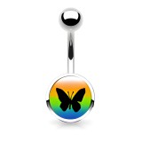 Piercing nombrils logo 03 - Drapeau LGBT papillon