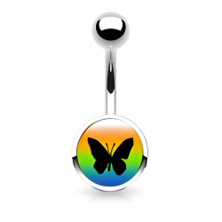 Piercing nombrils logo 03 - Drapeau LGBT papillon