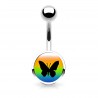 Piercing nombril logo 03 - Drapeau LGBT papillon