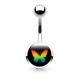 Piercing nombril logo 05 - Papillon fond noir