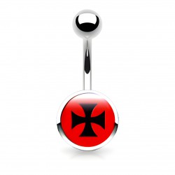 Piercing nombril logo 26 - Croix de Malte