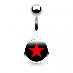 Piercing nombril logo 28 - Etoile rouge