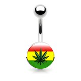 Piercing nombril logo 26 - Cannabis rasta