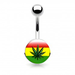 Piercing nombril logo 26 - Cannabis rasta