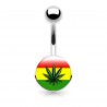 Piercing nombril logo 27 - Cannabis rasta