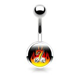 Piercing nombril logo 11 - Deux dés avec 7
