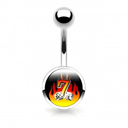 Piercing nombril logo 11 - Deux dés avec 7