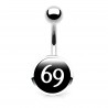 Piercing nombril logo chiffre 69 central boule (14)