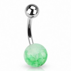 Piercing nombril UV 49 - Fausse pierre vert-pomme