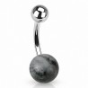 Piercing nombril UV 49 - Fausse pierre noire