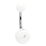 Piercing nombril UV 77 - Tourbillon transparent et blanc