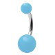 Piercing nombril UV boules néons bleu clair (73)