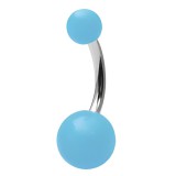 Piercing nombril UV 73 - Boules néons bleu-clair