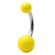 Piercing nombril UV 73 - Boules néons jaune