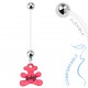 Piercing nombril grossesse 52 - Ourson rose avec le mot baby