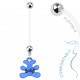 Piercing nombril grossesse 52 - Ourson bleu avec le mot baby