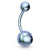 Banane 21 - Plaqué-titane bleu-clair double boule
