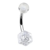 Piercing nombril UV 53 - Dé à jouer transparent
