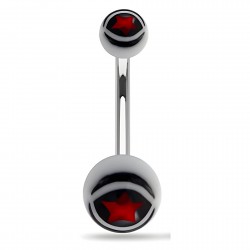Piercing nombril UV 32 - étoile dans un œil noir