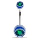Piercing nombril UV 32 - étoile dans un œil bleu