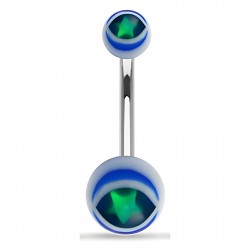 Piercing nombril UV 32 - étoile dans un œil bleu