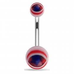 Piercing nombril UV 32 - étoile dans un œil rouge