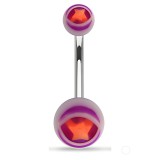 Piercing nombril UV 32 - étoile dans un œil lilas