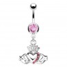 Piercing nombril cœur Claddagh irlandais cristaux roses (27)