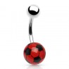 Piercing nombril UV 57 - Ballon de football rouge