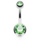 Banane 10 - Piercing nombril double cristal vert-pomme