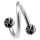 Piercing spirale 16 - Boules marbres noires