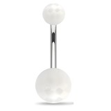 Piercing nombril UV 15 - Checker blanc et transparent